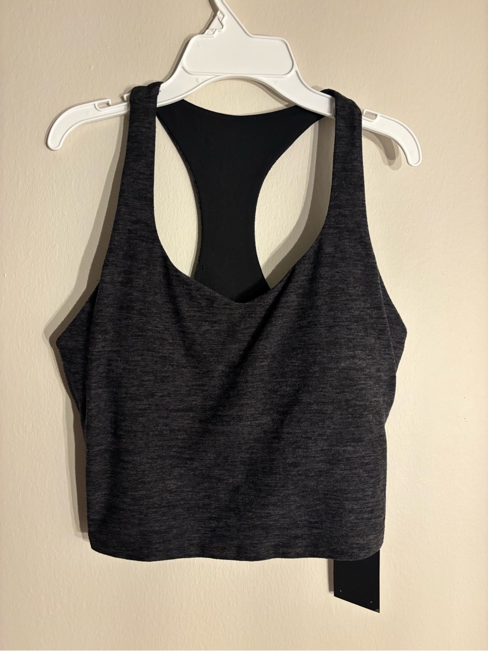 Fabletics Gray Racerback Crop Top